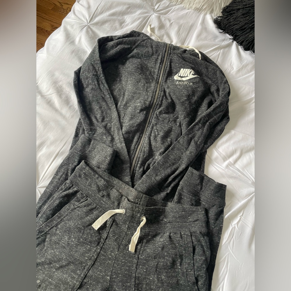 Nike Charcoal Zip-Up Hoodie and Joggers Set